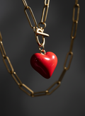 Collier cœur volume petit modèle rouge